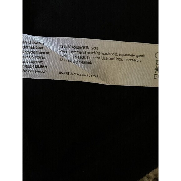 EILEEN Fisher Dress Black 3/4 Sleeves Stretch Midi Womens Size Medium Ne… - Picture 5 of 7